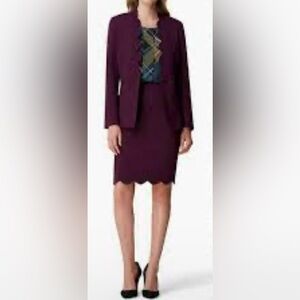 NWOT Tahari Scalloped Blazer and Skirt Set